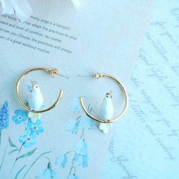 Bill skinner parrot earrings bird earrings animal earrings enamel earrings - Picture 5 of 10